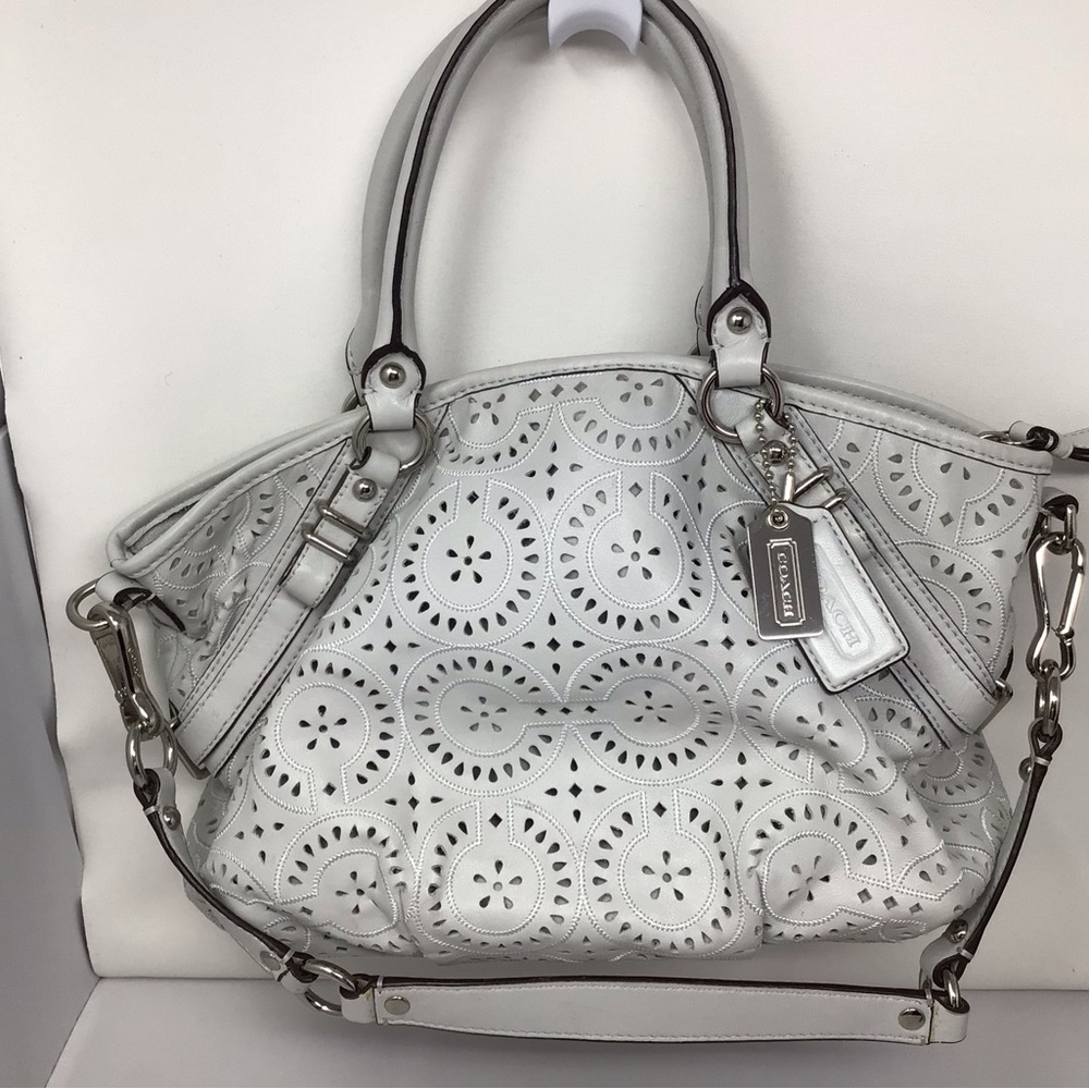 Coach “Madison” laser cut leather bag